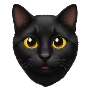 Black cat heart eyes sticker