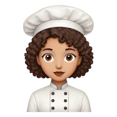 Dark brown curly hair pastry chef sticker