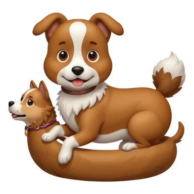 A dog riding a dog sticker