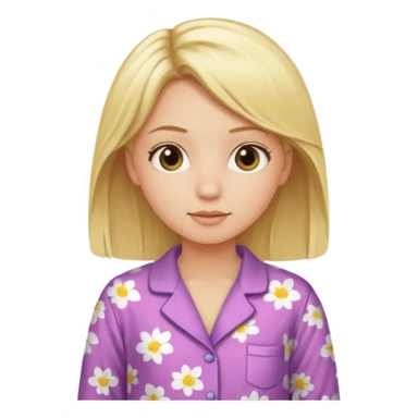 Girl with blonde hair in pijamas sticker