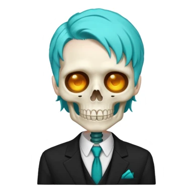 turqoise haired skeleton sticker