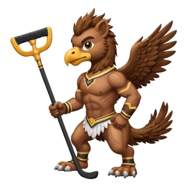 a griffin with a hockey stick sticker