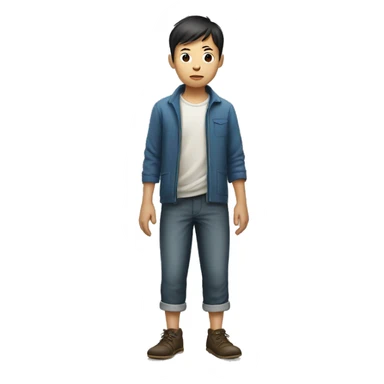 Chinese boy with question , full body sticker