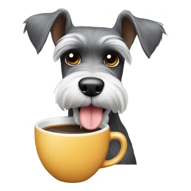 un perro schnauzer tomando café  sticker