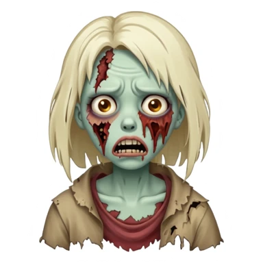 make a zombie girl with a droopy ruined mouth sticker