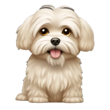 Fluffy light brown Maltese dog sticker