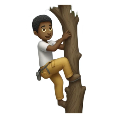 A black men climbing a tree sticker