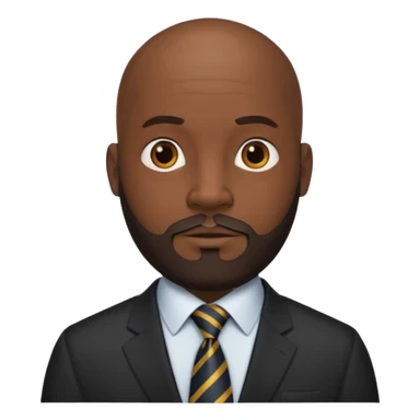 bald black men with tie with bearded sticker