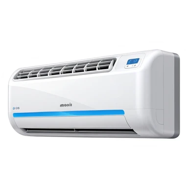 Modern wall-mounted air conditioner with cool air flowing out sticker
