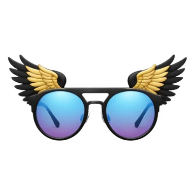 fancy hipster sunglasses with wings sticker