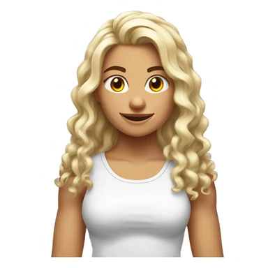 menina branca de cabelo ondulado fazendo musculação  sticker