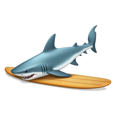 shark on surfboard  sticker