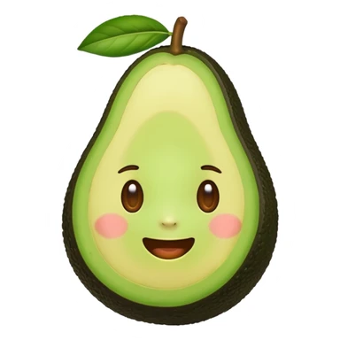 Make a avocado with a cute face sticker
