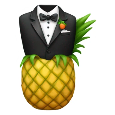 pineapple in a tuxedo sticker