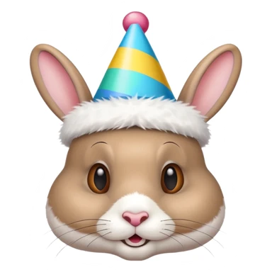 rabbit wearing party hat sticker