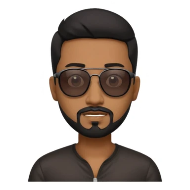 Indian man with  black hair and Goatee and black sunglasses sticker