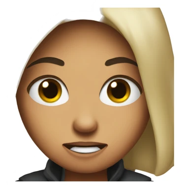 Do a a super cute baddie doing a disturbed face  sticker