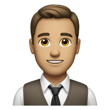 A man with short brown hair, brown eyes who wears a professional shirt. sticker