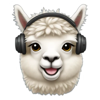 alpaca wearing headphones sticker