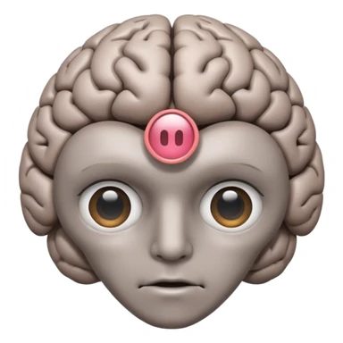 personified brain with lens sticker