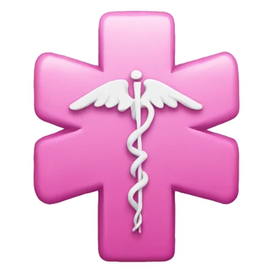 Pink medical cross symbol sticker