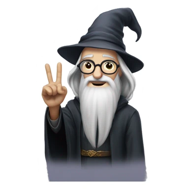 Dumbledore raising his finger sticker