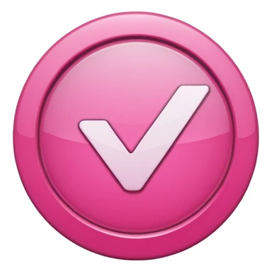 checkmark symbol in a circle in pink color that would reflect that a task has been done sticker