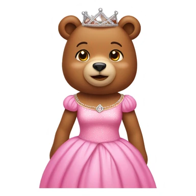 Bear wearing a tiara and pink dress sticker