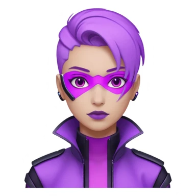 neutre gender neon cyberpunk light purple, I don't want you to use props sticker