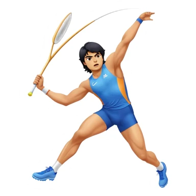 Neeraj Chopra throwing javelin, Indian Olympic gold medalist athlete in action sticker