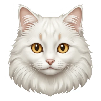 Snowy white Norwegian forest cat with almond-shaped eyes and bushy tail sticker