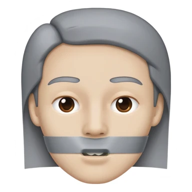 face with duct tape across the mouth sticker