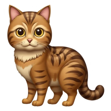 A animal with a Owl body brown tabby cat head and tail full body sticker