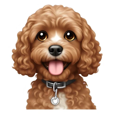 Cute cavapoo thats brown with curly hair and a Charlie collar  sticker