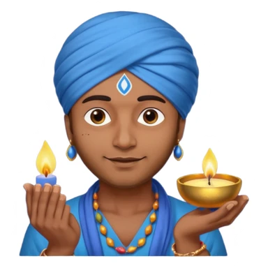 diwali man with blue turban and diwali sticker