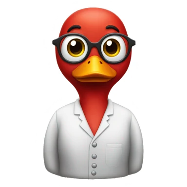 red duck teacher with big eyes sticker