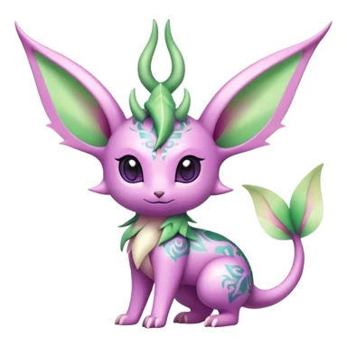 Shiny Exotic Cute Adorable Majestic Ethereal Sparkly Flygon-Espeon-Leafeon-Shaymin-Hybrid-Creature with pattern-markings sticker