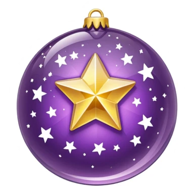 Bola de cristal roxa com estrela no centro dourada brilhante dentro sticker