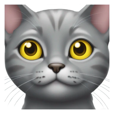 Coquette grey cat with a bow and yellow eyes sticker