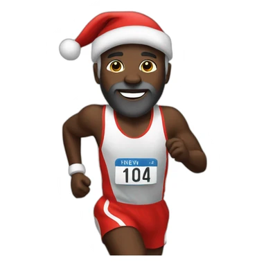 Marathon runner holidays black Santa sticker