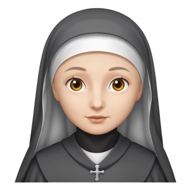 nun in white veil, grey robe sticker