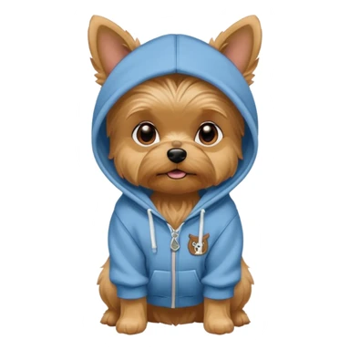 Yorkie dog wearing Boston hoddie sticker