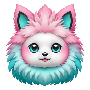 Cute cool edgy kawaii pink-white-turquoise-gradient fakemon-creature sticker