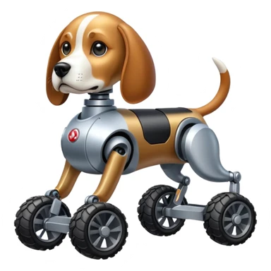 Stylish Military robotic automaton beagle dog with off-road wheels  sticker