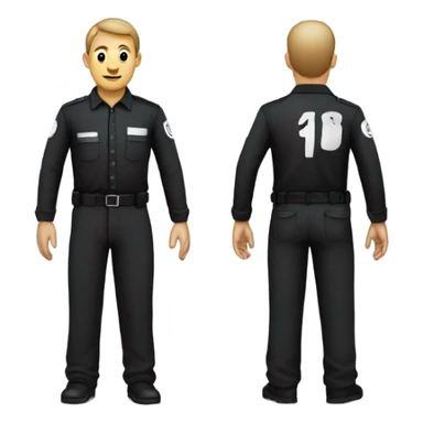 a prisoner in a black uniform sticker