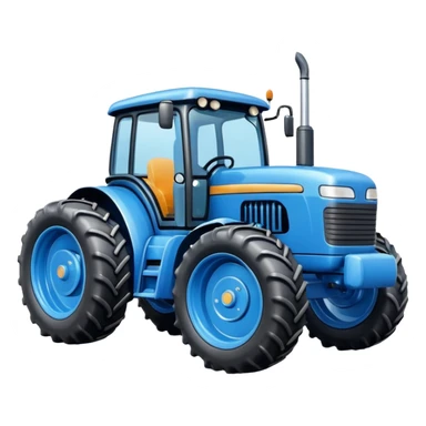 blue tractor emoji emoji, simple and bold, with large wheels sticker