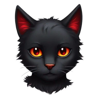 Anthro Edgy Cool Beautiful Black Cat-Fursona with Emo Hair-bangs with Red Streaks sticker