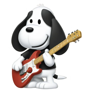 snoopy shredding guitar sticker