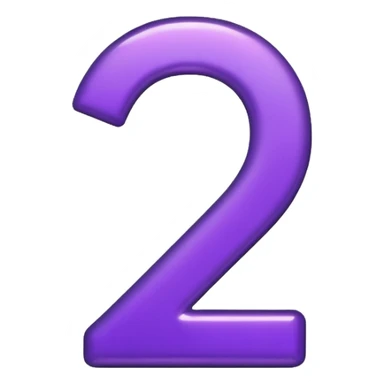 number 2 black and purple sticker