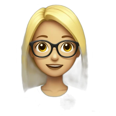 Girl with glasses eating flowers sticker